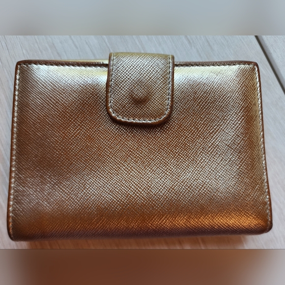 Used‎ Prada gold wallet with COA - Picture 2 of 16